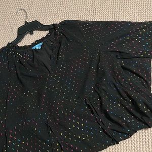 Draper James Black Mini Dress with Colorful Dots